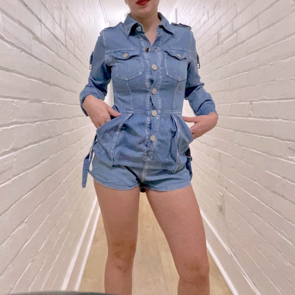 Fitted Denim Romper (with pockets!)